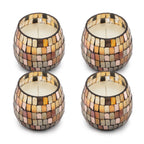 Amber Mosaic Glass Jar Candle – Small