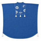 Blue Kaftan with Cream Embroidery and Tassels – Nomad Sari