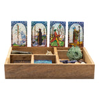 Four-Section Tarot Card Box with Holder
