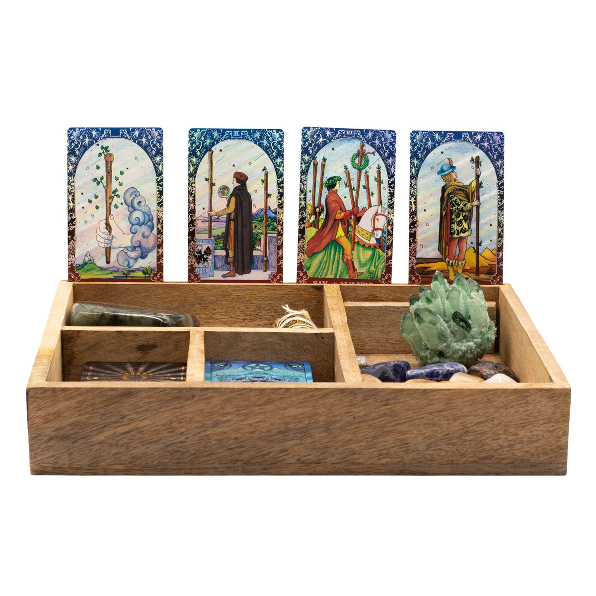 Four-Section Tarot Card Box with Holder