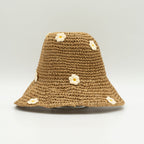 Nomad Sari Floppy Straw Sun Hat – Coffee Daisies