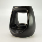 Large Oval Ceramic Oil Burner – Matt Black