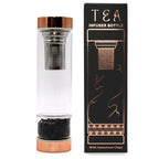 Crystal Glass Tea Infuser Bottle with Onyx