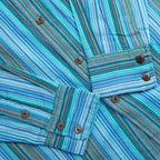 Turquoise Sari Grandad Shirt – XL