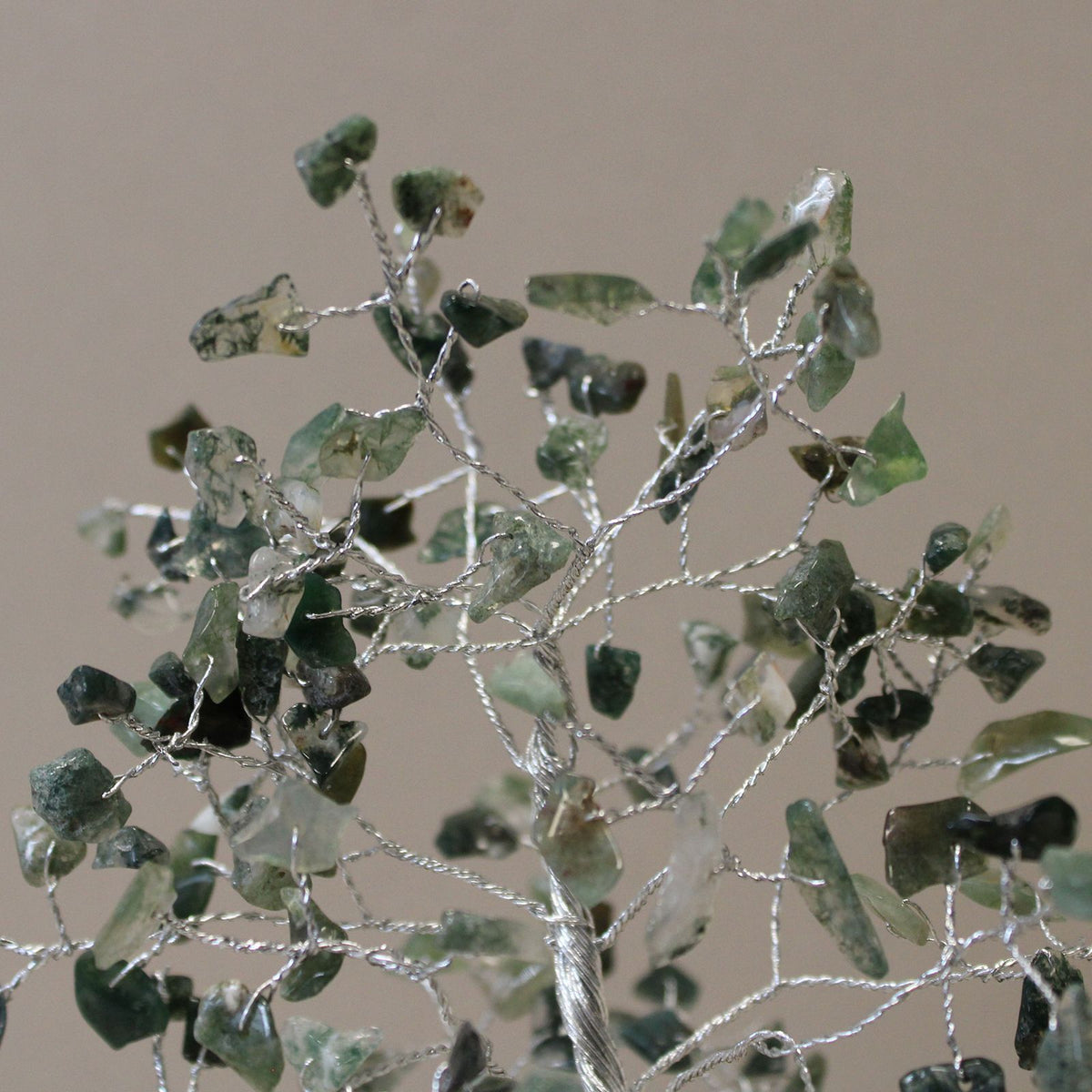 Stones Moss Agate Gemstone Tree with Orgonite Base