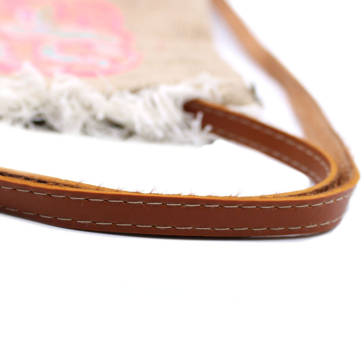 Embroidered Fringe Bag with Summer Pattern