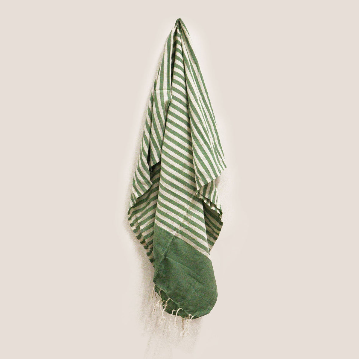 Picnic Green Cotton Pareo Throw – 100 × 180cm
