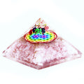 Rose Quartz Rainbow Flower of Life Pyramid – 70mm
