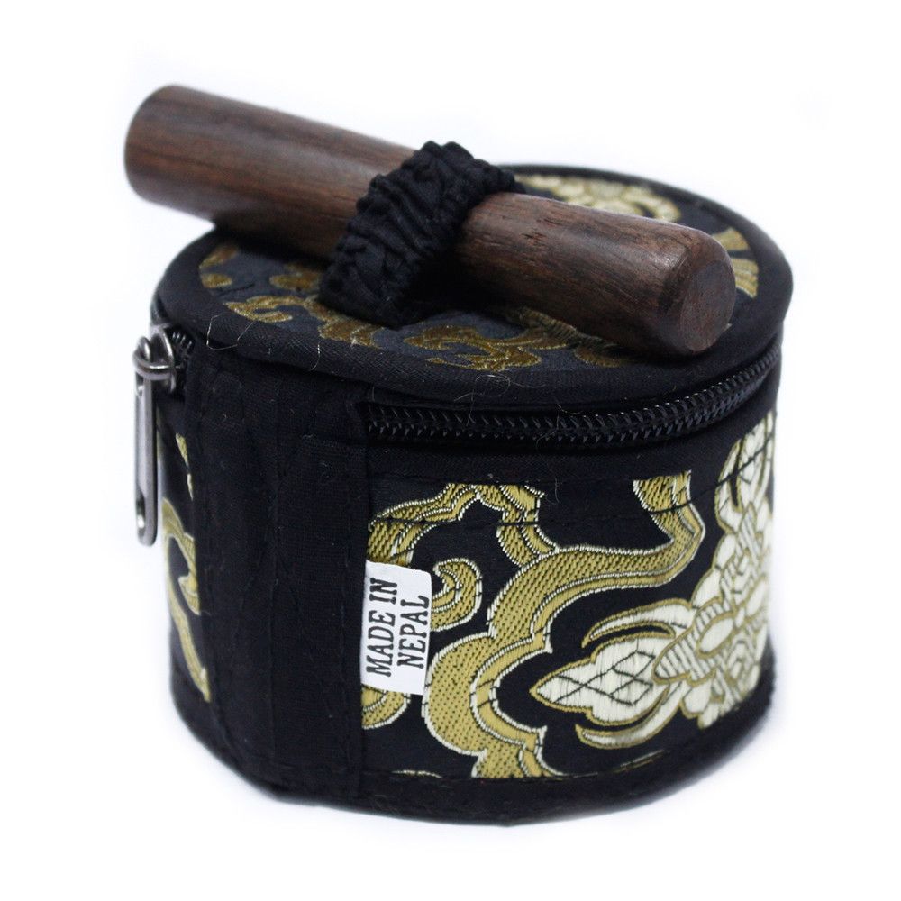 Black Mini Tibetan Singing Bowl Gift Set