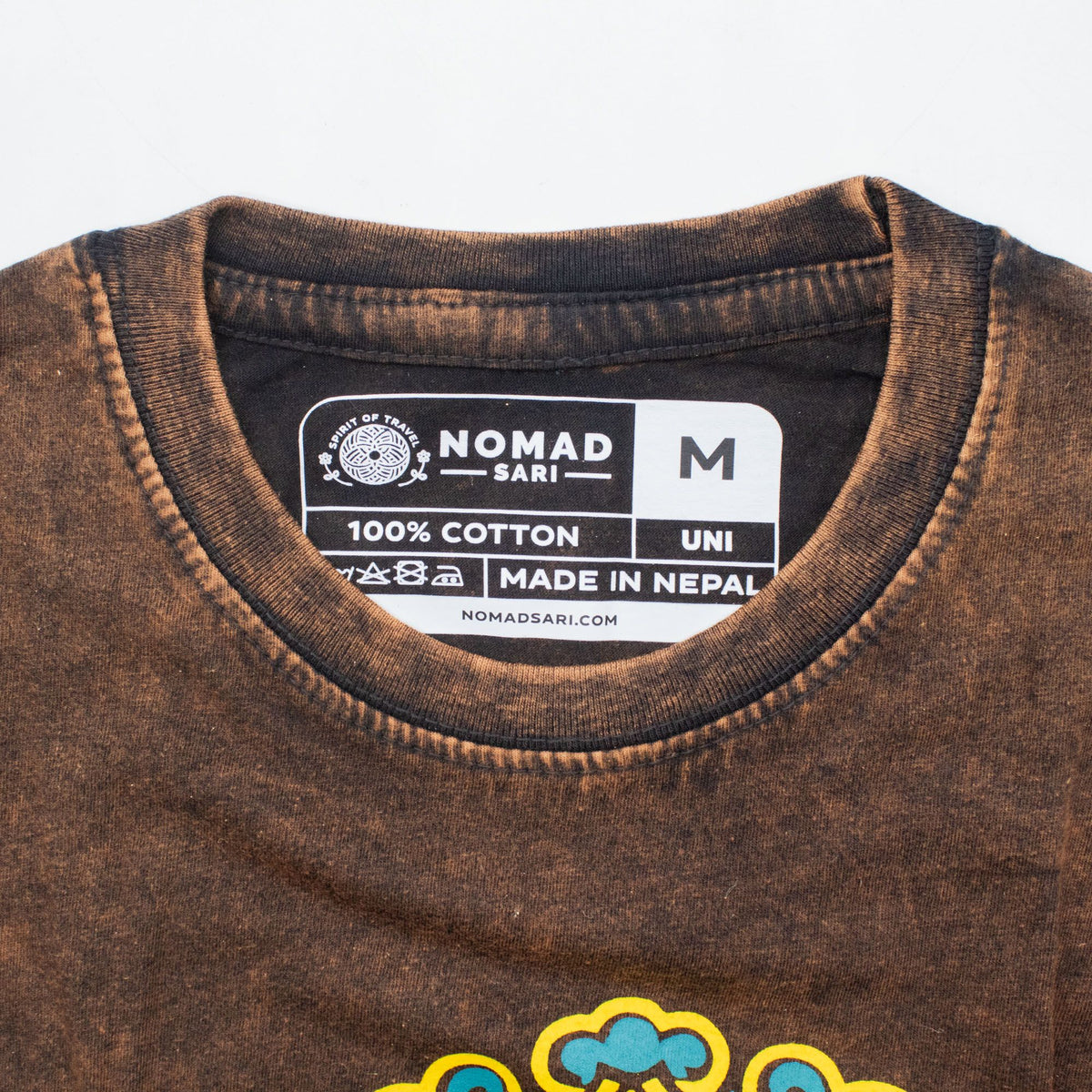 Sun Zodiac Stonewashed Cotton T-Shirt – Brown Medium