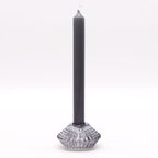 Flower Flip Glass Candle Holders – Midnight Grey, Set of 2
