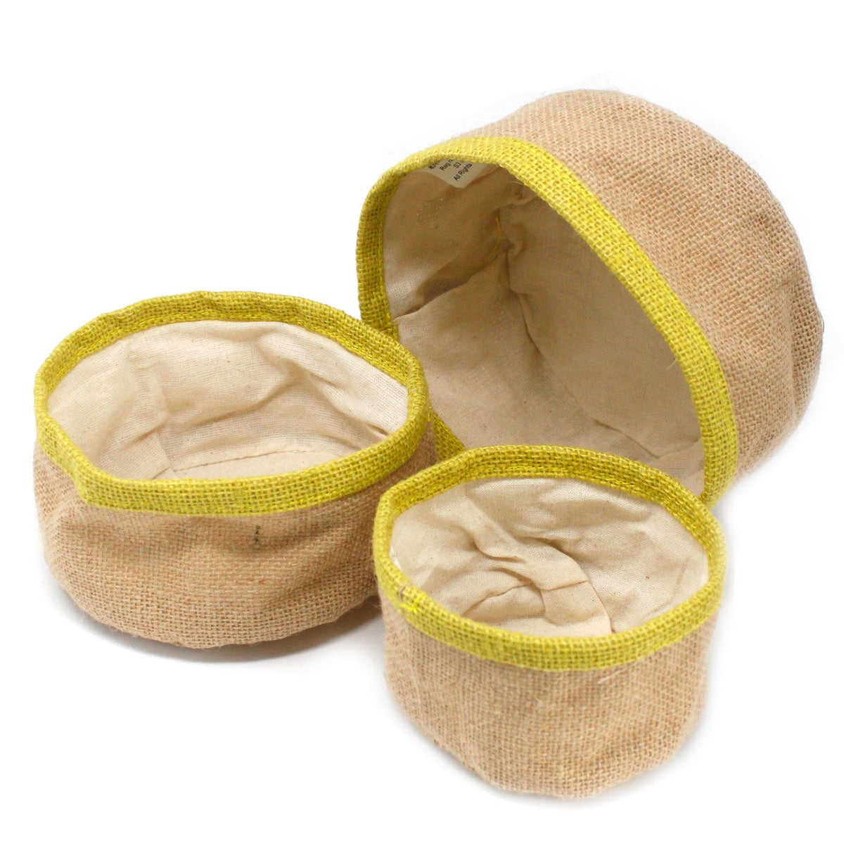 Set of 3 Olive Natural Jute Baskets