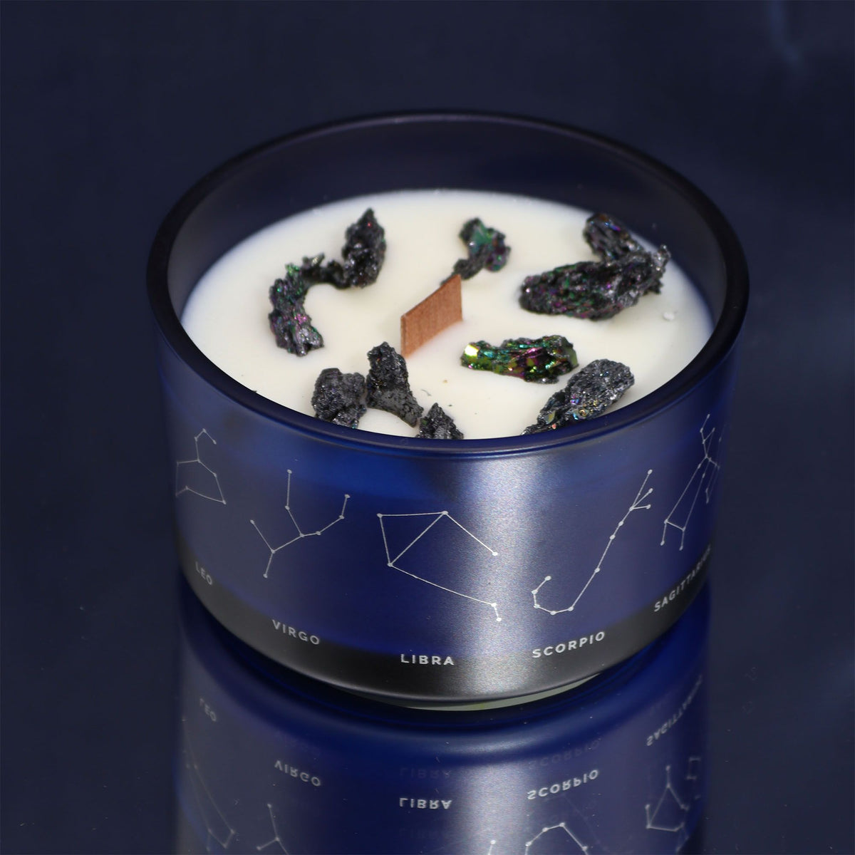 Scorpio Zodiac Crystal Candle with Gemstone Bracelet