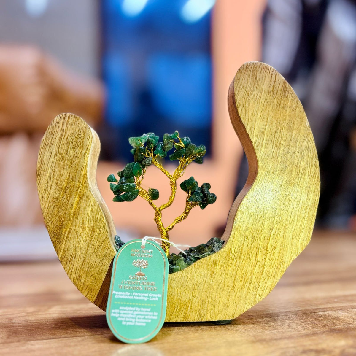 Open Ring Green Aventurine Gemstone Tree Garden – 60 Chipstones