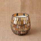 Amber Mosaic Glass Jar Candle – Small