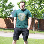 Chakra Print Stonewashed Cotton T-Shirt – Green XL
