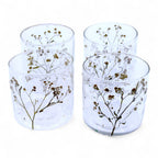 Margarita Floral Glass Candle Holder – 8 × 8cm