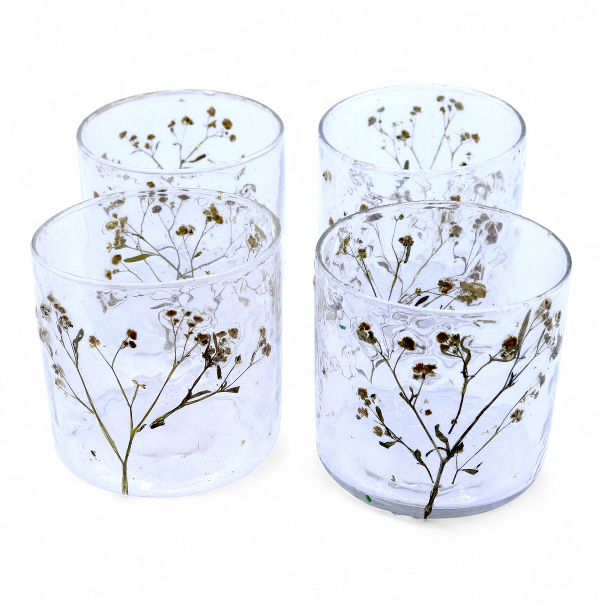 Margarita Floral Glass Candle Holder – 8 × 8cm