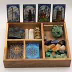 Four-Section Tarot Card Box with Holder
