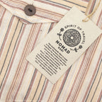 Nomad Sari Grandad Shirt – Brown and Beige, Medium