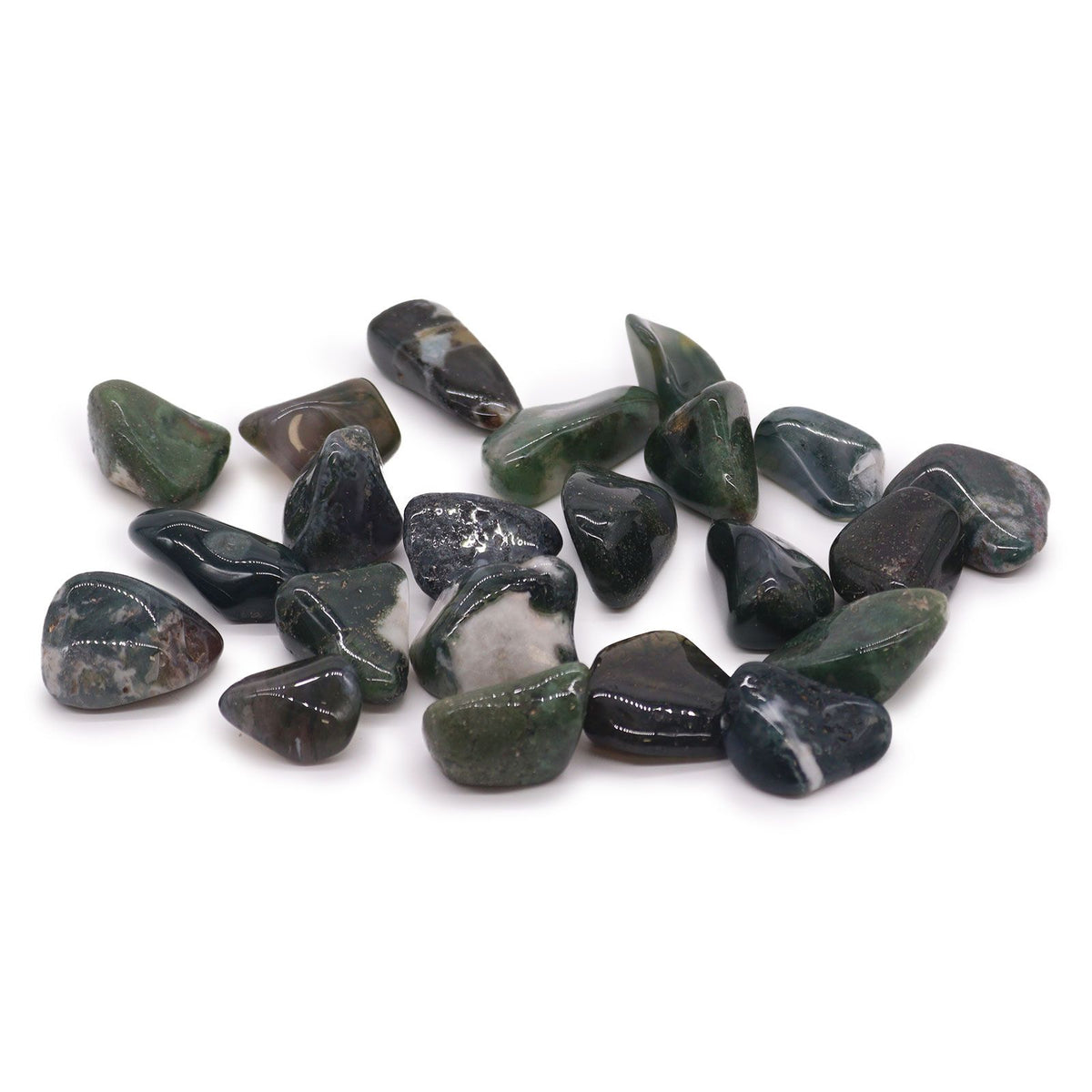 Green Moss Tumbled Stones – Pack of 24