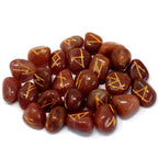 Red Aventurine Rune Stone Set with Pouch