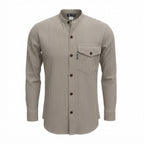 Grey Stone Sari Grandad Shirt – Large