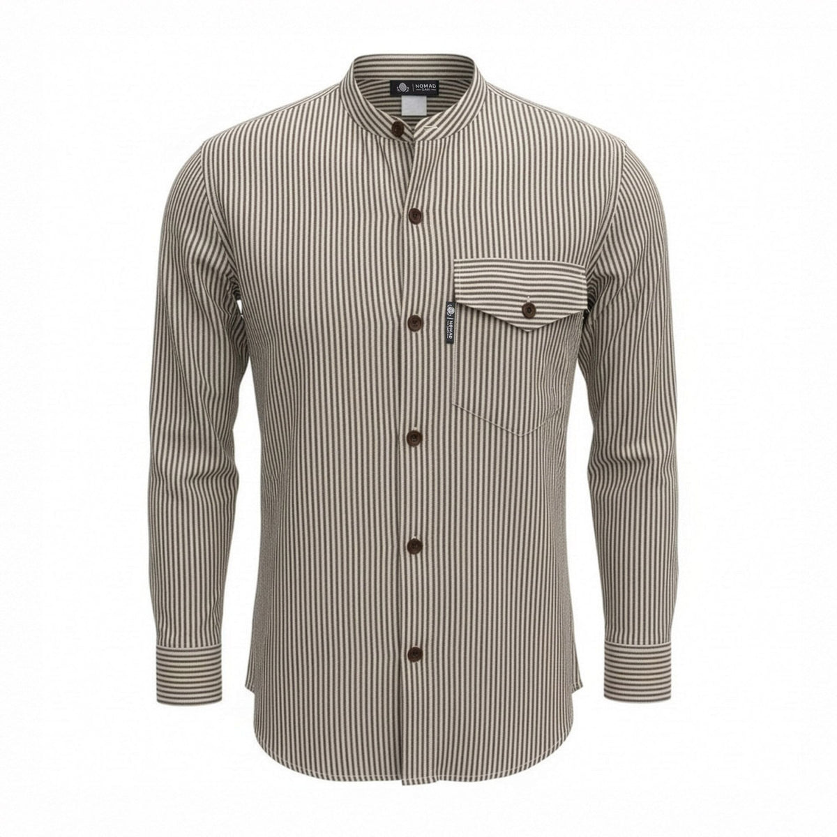 Grey Stone Sari Grandad Shirt – Large