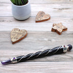 Silver Twisted Amethyst Sphere Wand