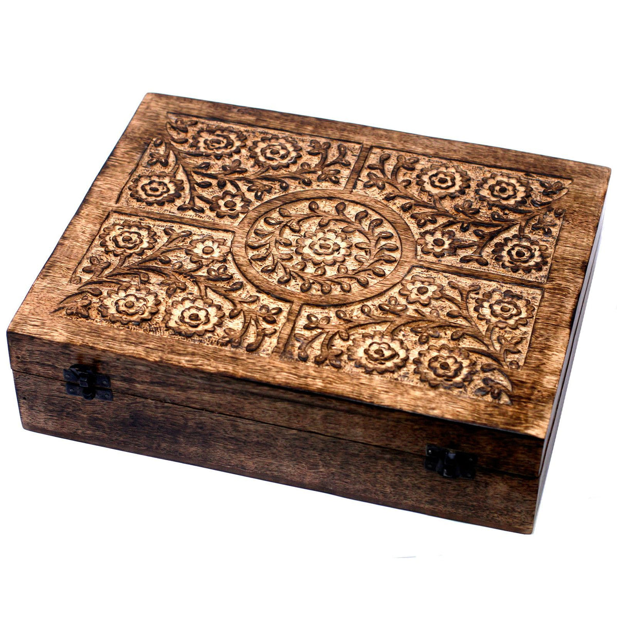 Floral Carved Aromatherapy Box – Mango Wood