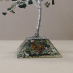 Stones Moss Agate Gemstone Tree with Orgonite Base