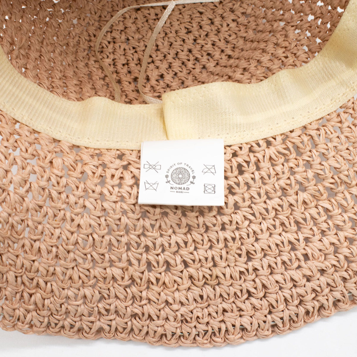 Floppy Straw Sun Hat in Rose and Blush