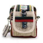 Natural Hemp Jhari Crossbody Travel Bag