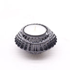 Flower Flip Glass Candle Holders – Midnight Grey, Set of 2