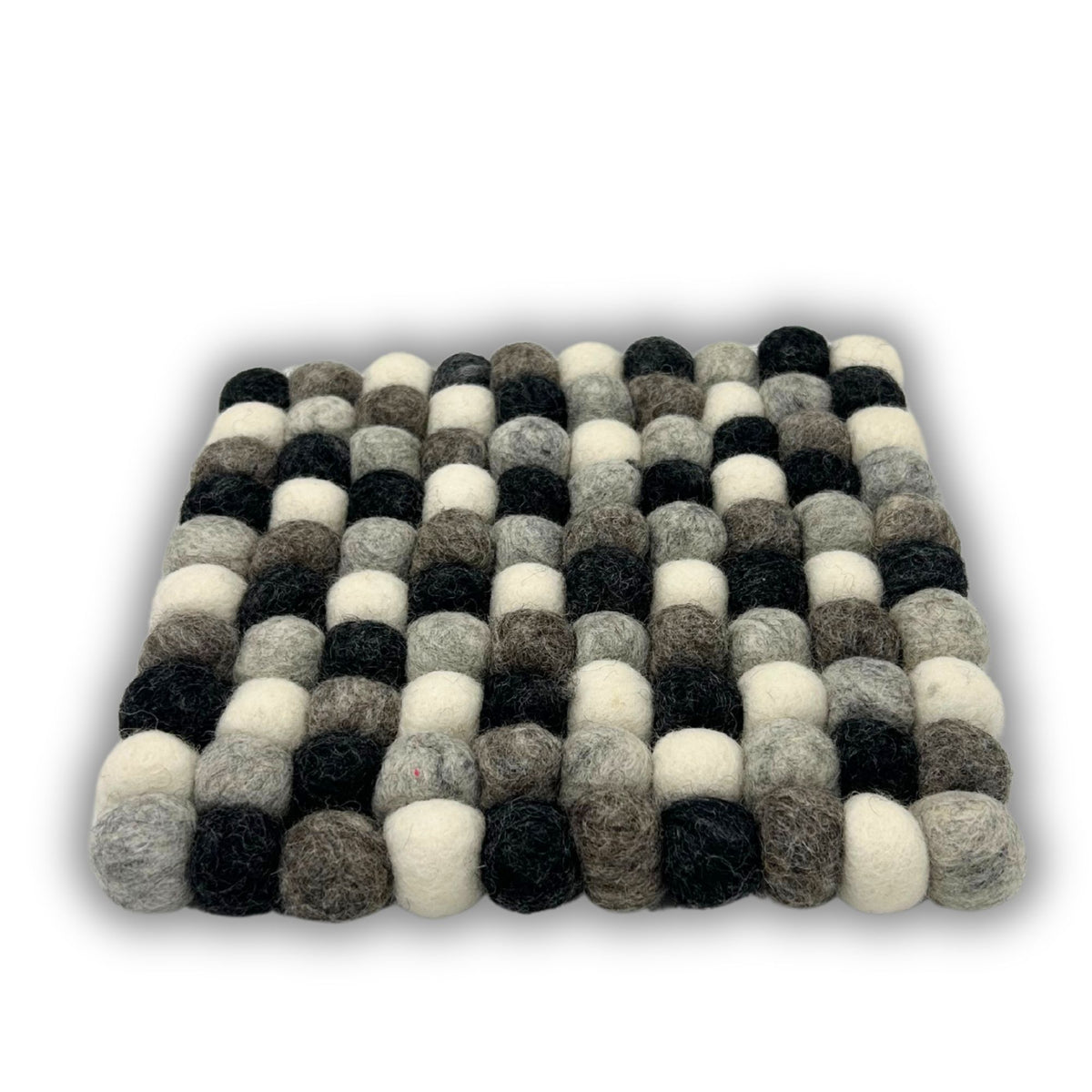 Square Felt Ball Coasters – 10cm Multi-Grey Set