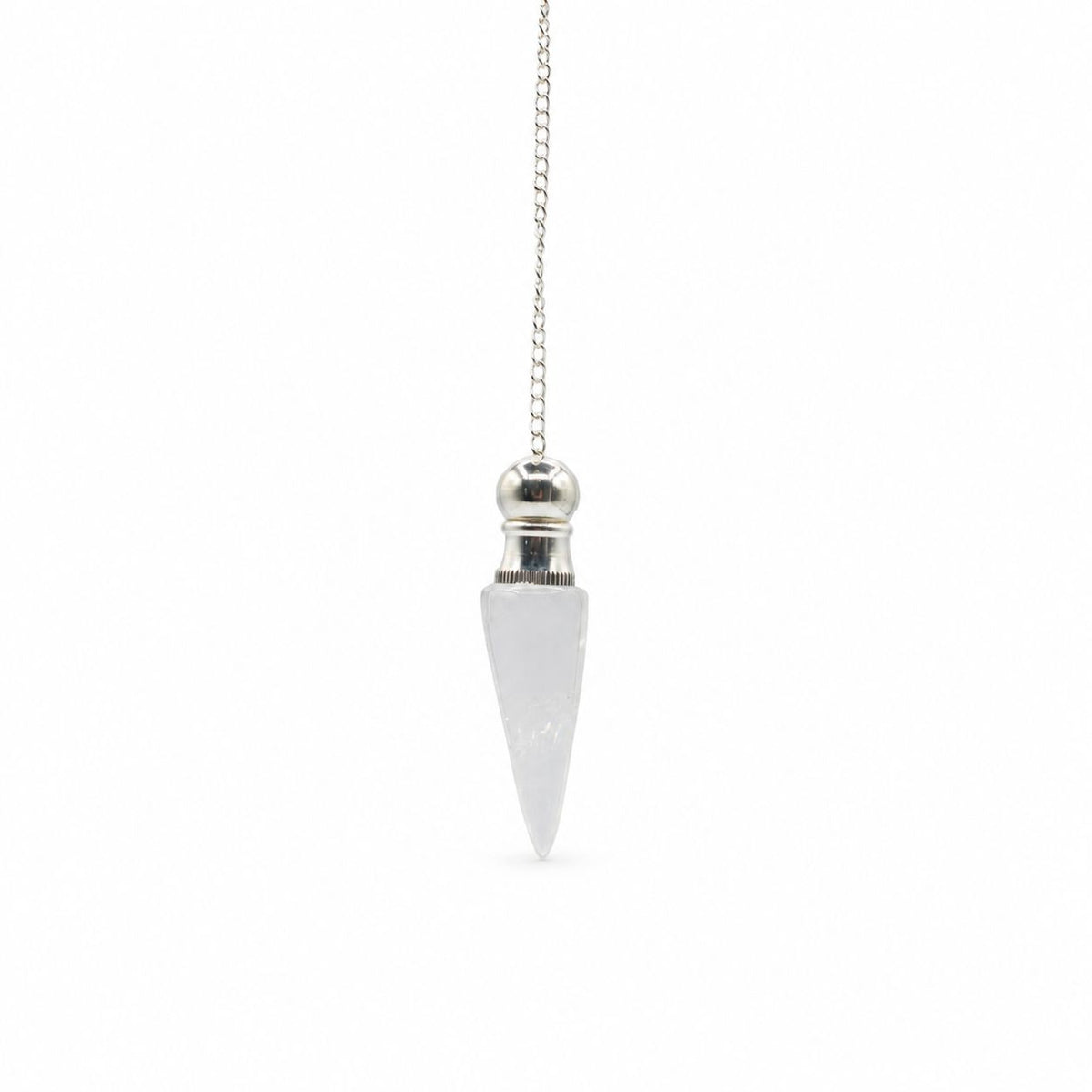 Clear Quartz Discovery of Truth Pendulum – Silver Plated