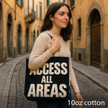 Access All Areas Black and Natural Tote Bag