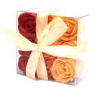 Peach Rose Soap Flowers Box – 9 Pieces