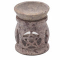 Soapstone Oil Burner with Three Moon Design – 8cm
