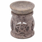 Soapstone Oil Burner with Three Moon Design – 8cm