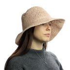 Floppy Straw Sun Hat in Rose and Blush
