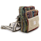 Natural Hemp Jhari Crossbody Travel Bag