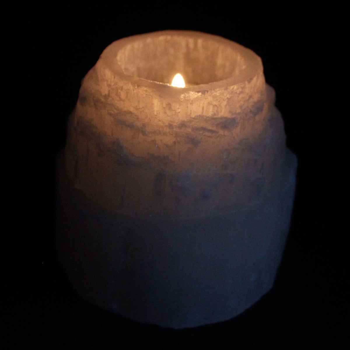 Selenite Mountain Top Candle Holder – 8cm