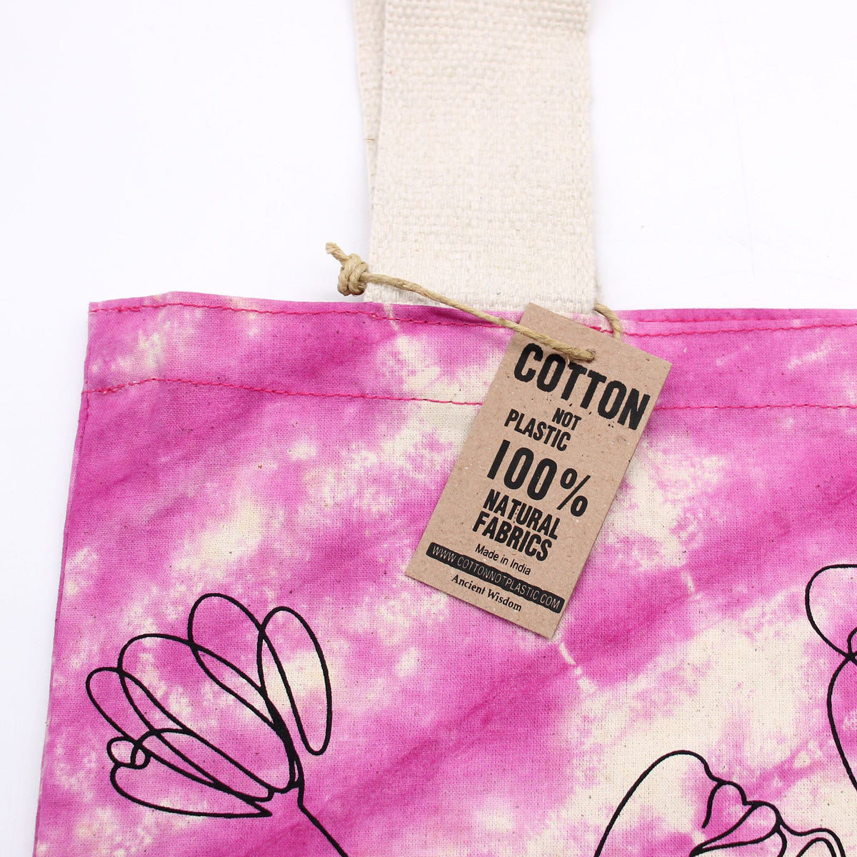 Namaste Hands Tie-Dye Cotton Bag – 38 × 42 × 12cm