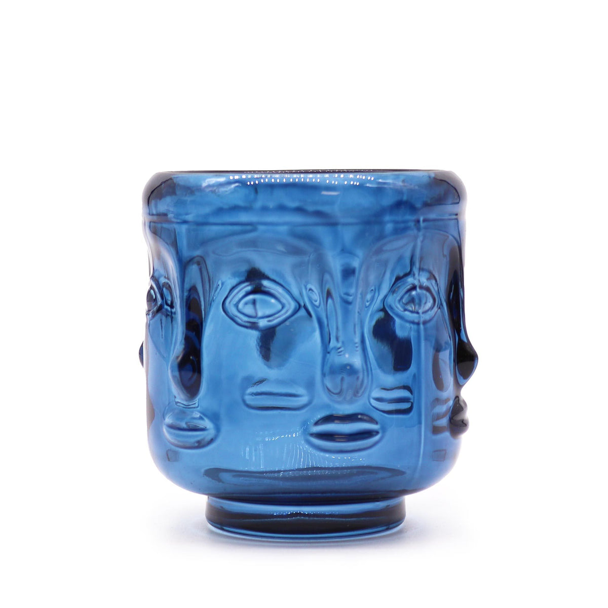 Royal Blue Buddha Face Candle Holders – Set of 2
