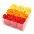 Peach Rose Soap Flowers Box – 9 Pieces