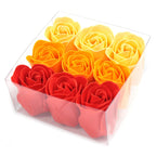 Peach Rose Soap Flowers Box – 9 Pieces