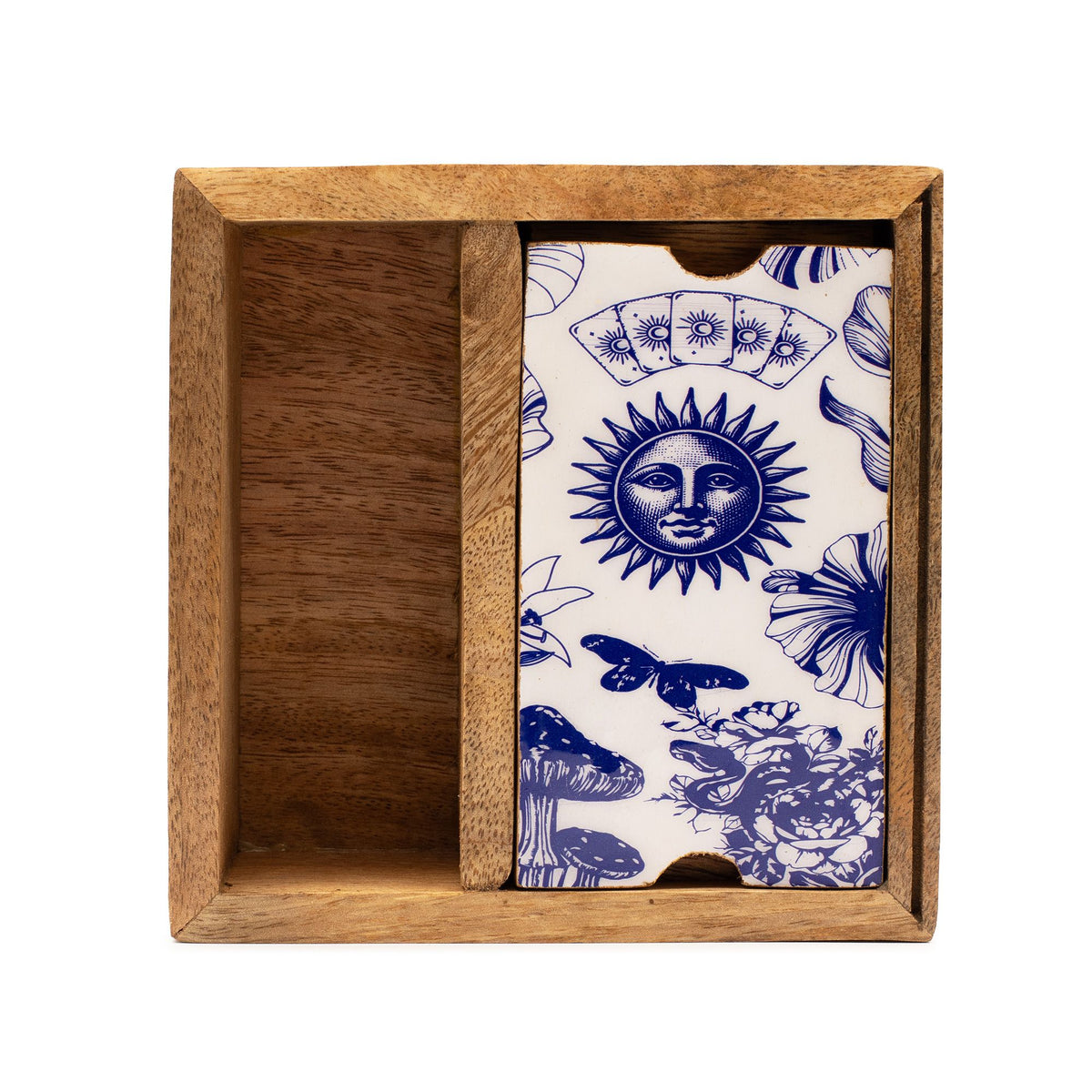 Two-Section Tarot Card Box with Holder