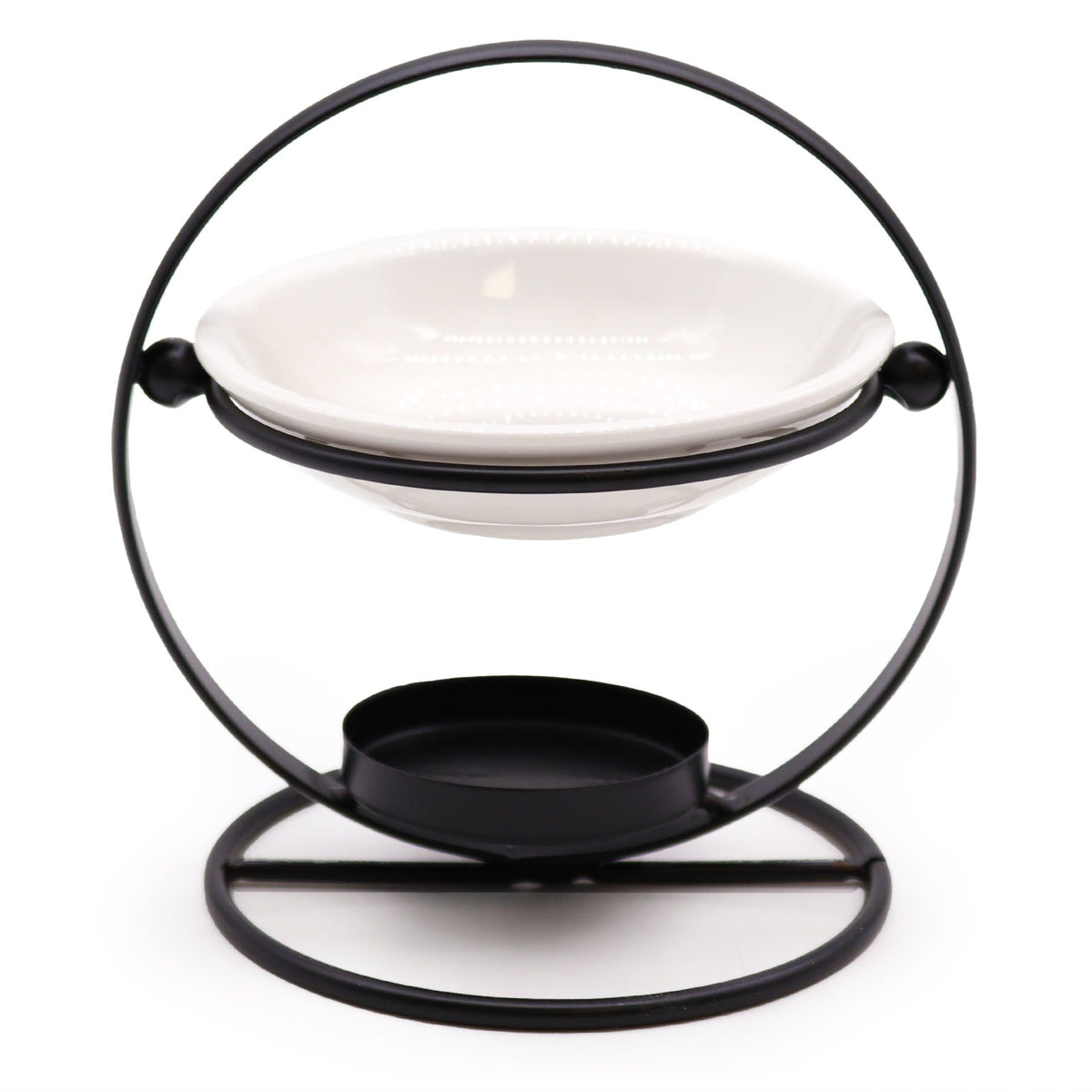 Round Ceramic and Metal Oil Burner Stand