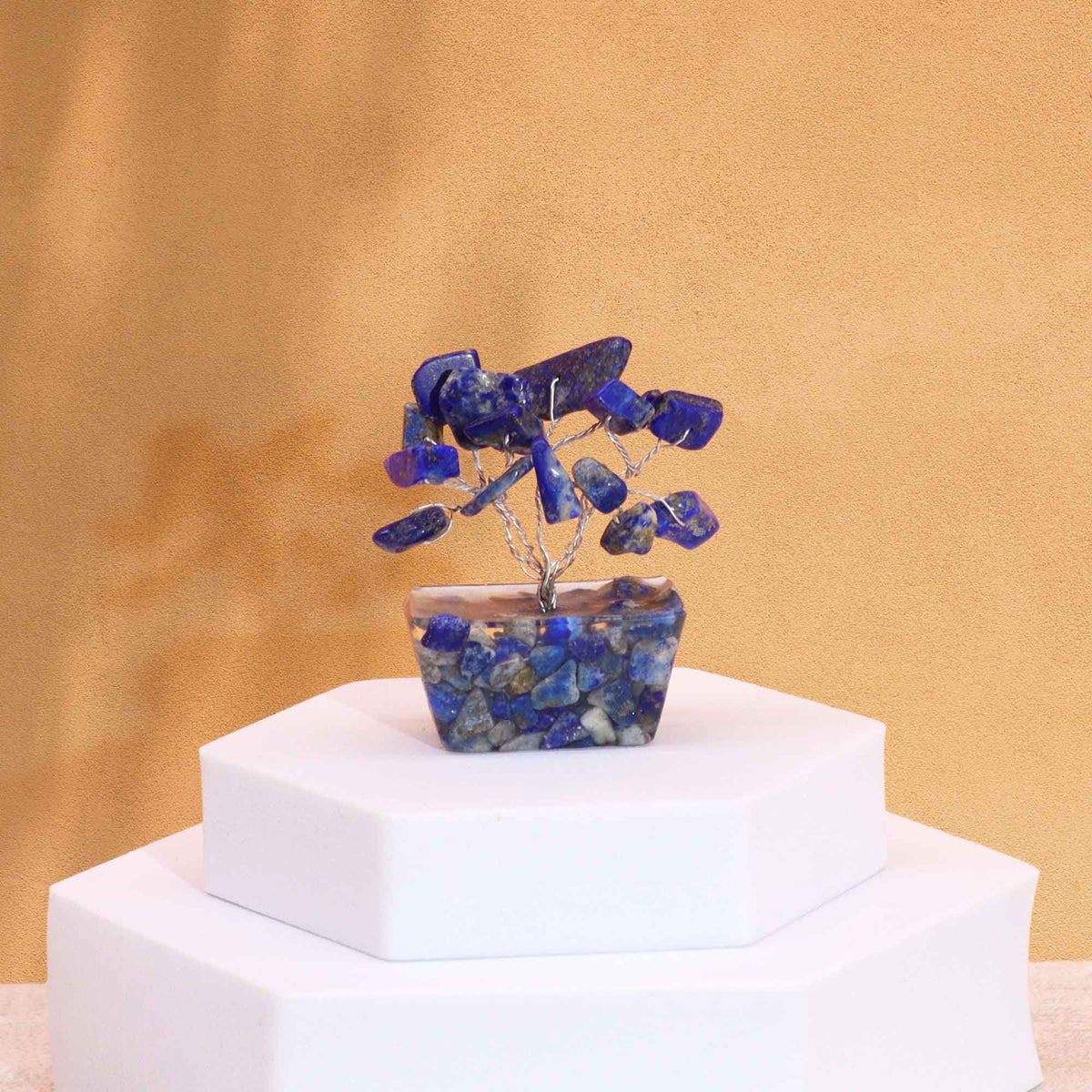 Sodalite Gemstone Tree on Orgonite Base – 15 Stones